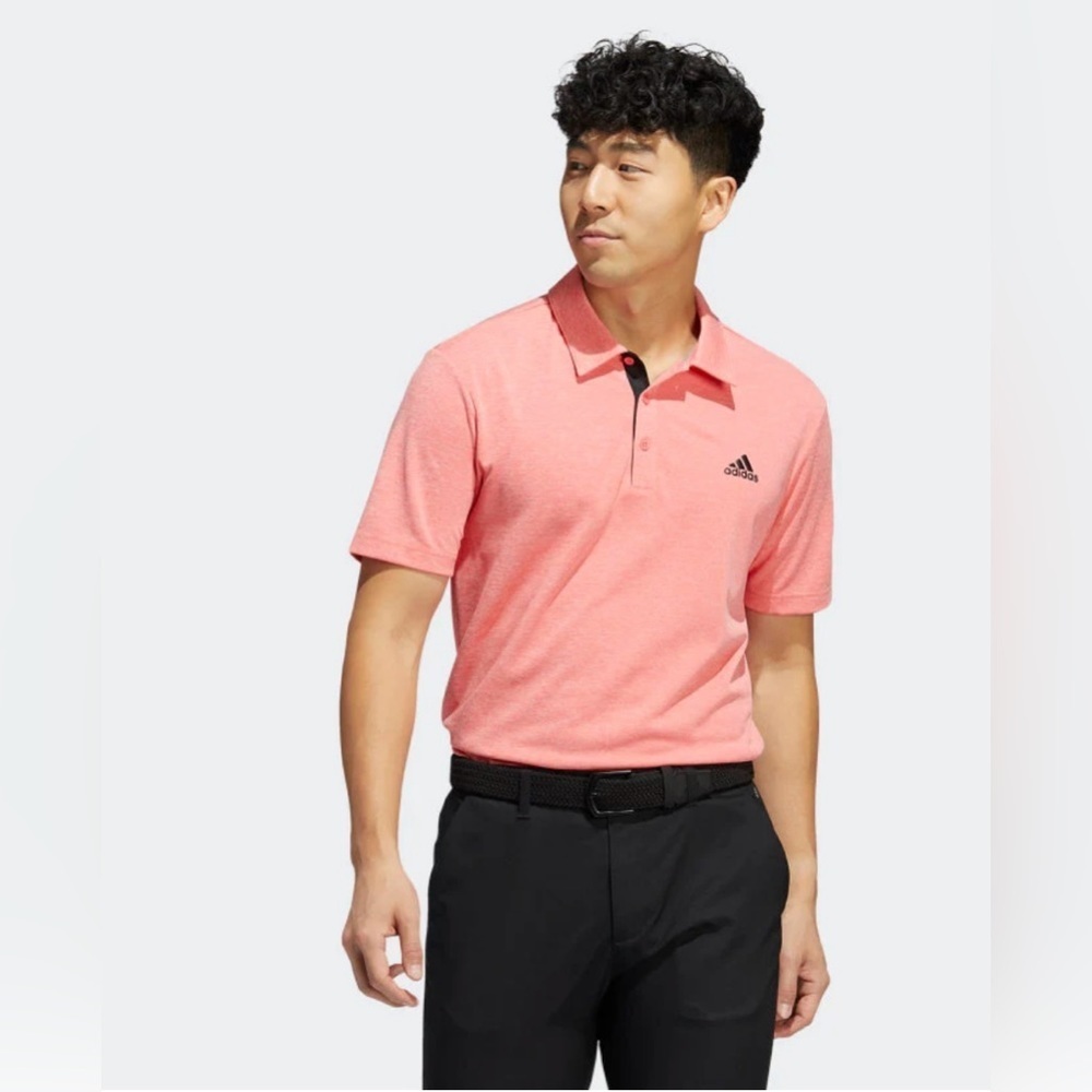 Adidas Men’s Drive Heather Golf Polo Shirt Semi Turbo Mel Size Large